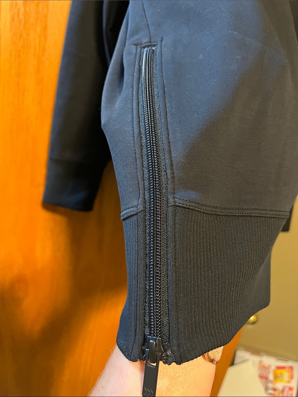 all in motion Black Ribbed-Neck Pullover Hoodie - Picture 11 of 12
